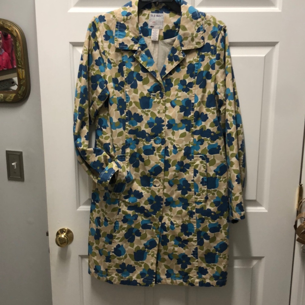 Old Navy Floral Trenchcoat